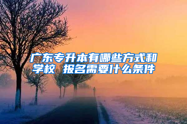 广东专升本有哪些方式和学校 报名需要什么条件