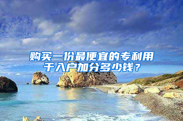 购买一份最便宜的专利用于入户加分多少钱？