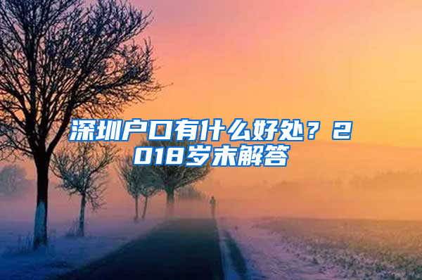 深圳户口有什么好处？2018岁末解答