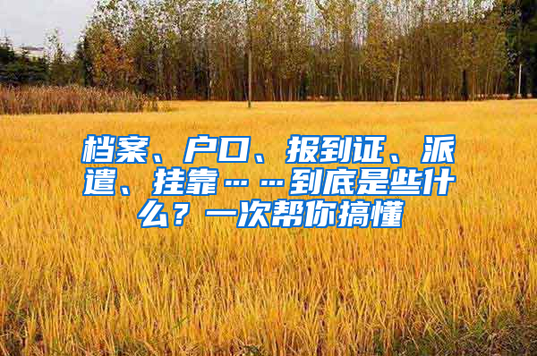 档案、户口、报到证、派遣、挂靠……到底是些什么？一次帮你搞懂