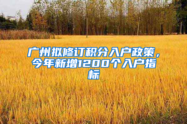 广州拟修订积分入户政策，今年新增1200个入户指标