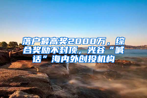 落户最高奖2000万，综合奖励不封顶，光谷“喊话”海内外创投机构