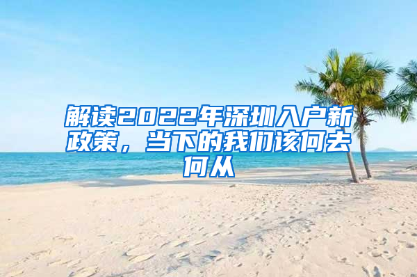 解读2022年深圳入户新政策，当下的我们该何去何从