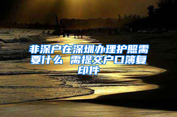 非深户在深圳办理护照需要什么 需提交户口簿复印件