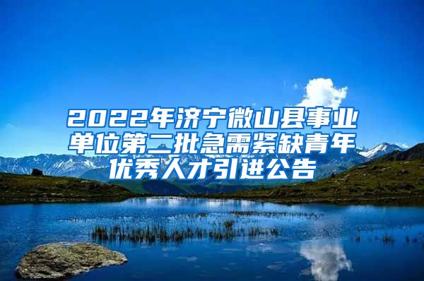 2022年济宁微山县事业单位第二批急需紧缺青年优秀人才引进公告