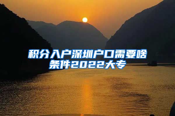 积分入户深圳户口需要啥条件2022大专