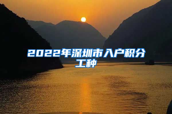 2022年深圳市入户积分工种