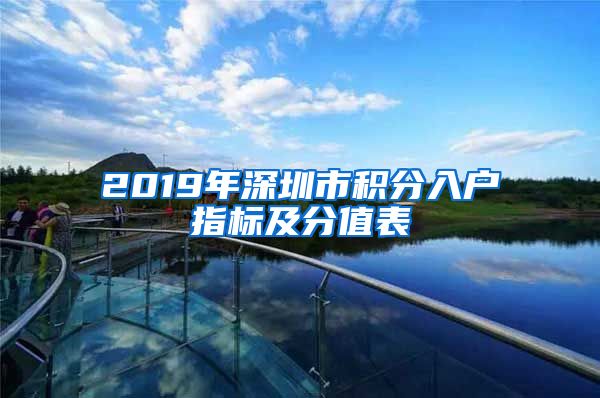 2019年深圳市积分入户指标及分值表