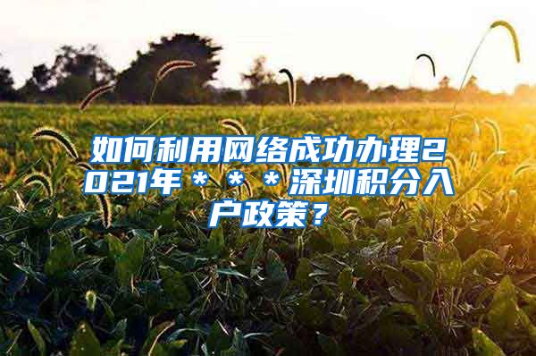 如何利用网络成功办理2021年＊＊＊深圳积分入户政策？