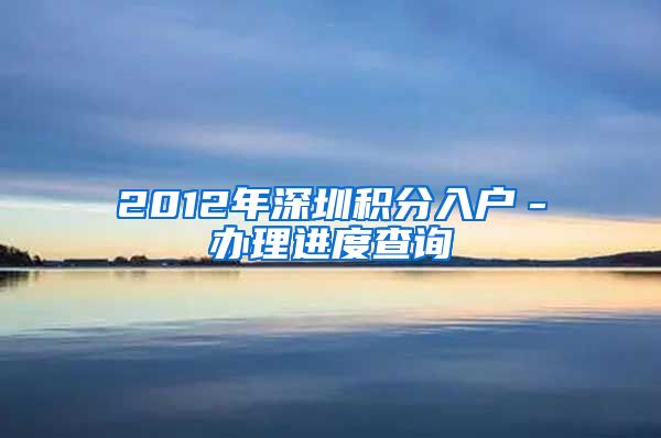 2012年深圳积分入户－办理进度查询