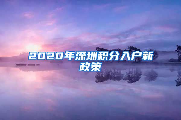 2020年深圳积分入户新政策