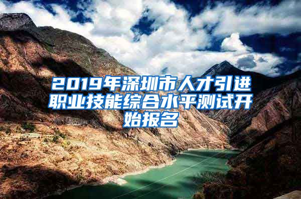 2019年深圳市人才引进职业技能综合水平测试开始报名