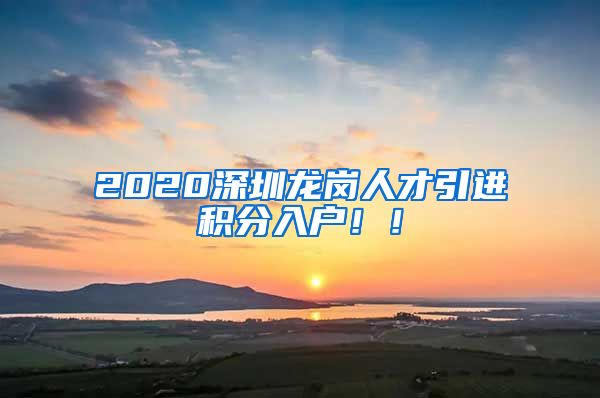 2020深圳龙岗人才引进积分入户！！