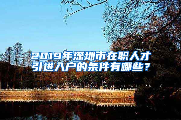 2019年深圳市在职人才引进入户的条件有哪些？