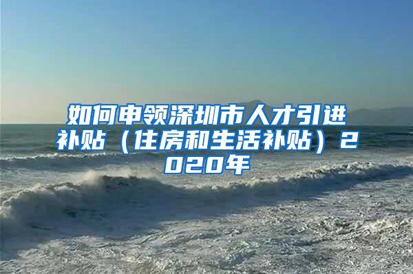 如何申领深圳市人才引进补贴（住房和生活补贴）2020年