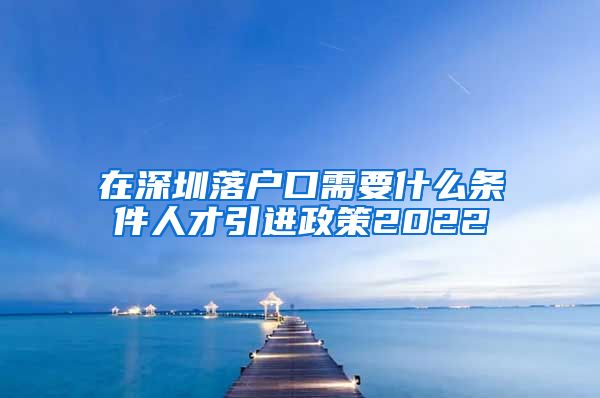 在深圳落户口需要什么条件人才引进政策2022