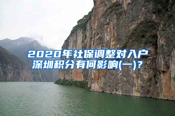 2020年社保调整对入户深圳积分有何影响(一)？