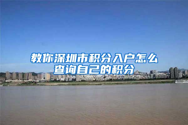 教你深圳市积分入户怎么查询自己的积分