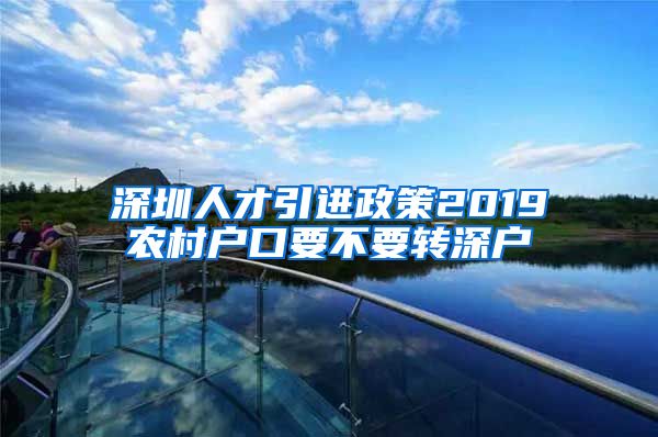 深圳人才引进政策2019农村户口要不要转深户