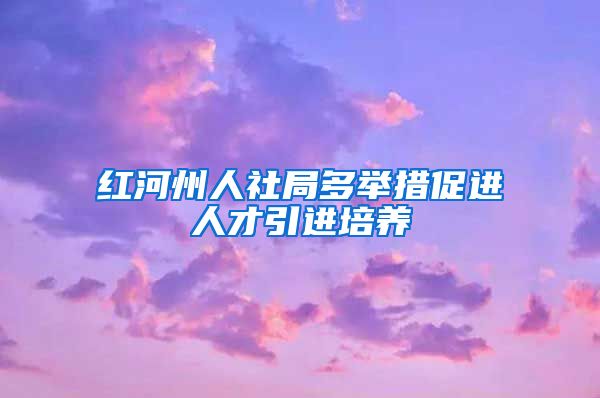 红河州人社局多举措促进人才引进培养