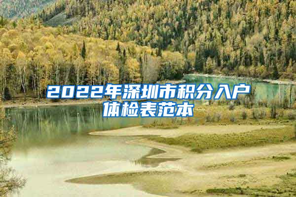 2022年深圳市积分入户体检表范本