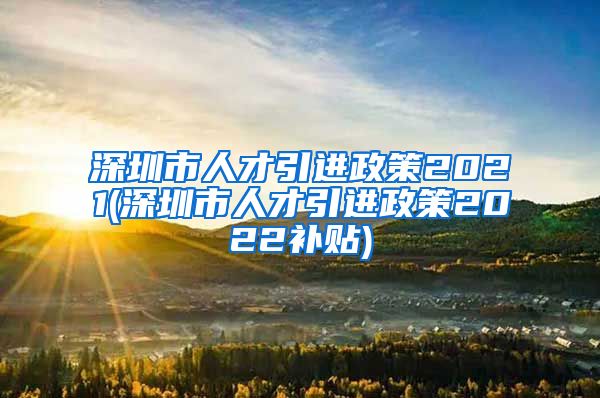 深圳市人才引进政策2021(深圳市人才引进政策2022补贴)