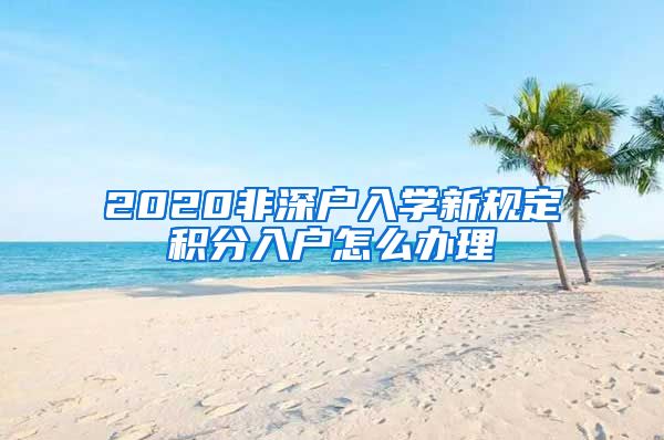 2020非深户入学新规定积分入户怎么办理