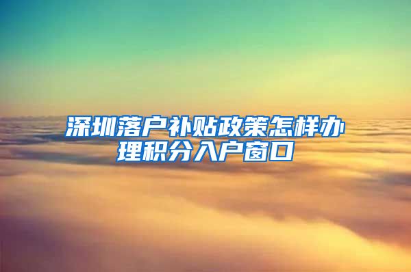 深圳落户补贴政策怎样办理积分入户窗口