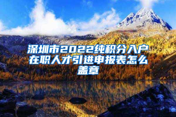 深圳市2022纯积分入户在职人才引进申报表怎么盖章