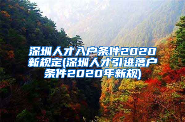 深圳人才入户条件2020新规定(深圳人才引进落户条件2020年新规)