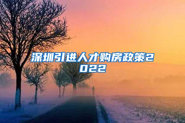 深圳引进人才购房政策2022