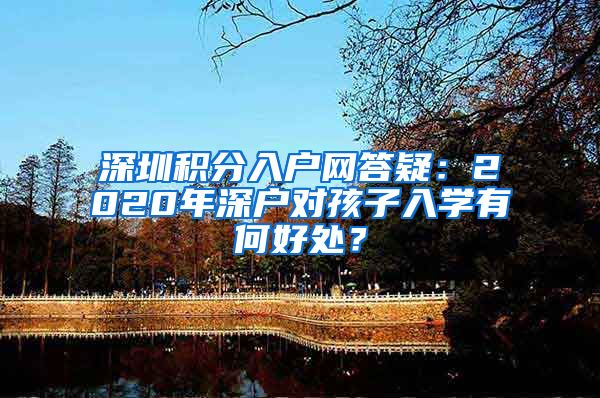 深圳积分入户网答疑：2020年深户对孩子入学有何好处？