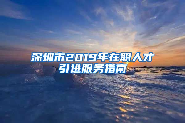 深圳市2019年在职人才引进服务指南