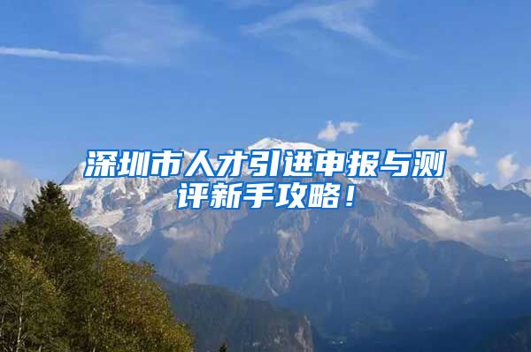 深圳市人才引进申报与测评新手攻略！