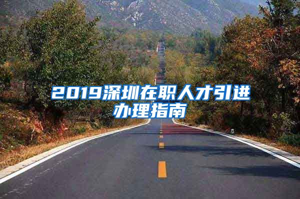 2019深圳在职人才引进办理指南