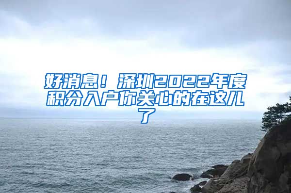 好消息！深圳2022年度积分入户你关心的在这儿了