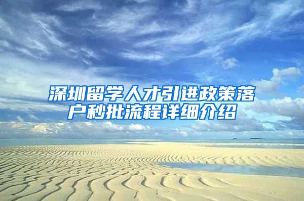 深圳留学人才引进政策落户秒批流程详细介绍