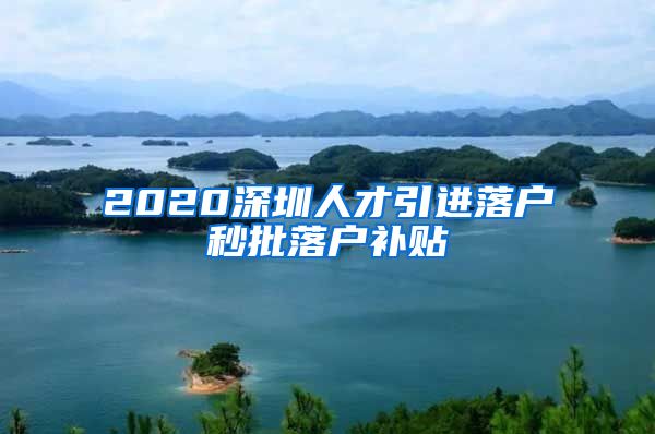 2020深圳人才引进落户秒批落户补贴