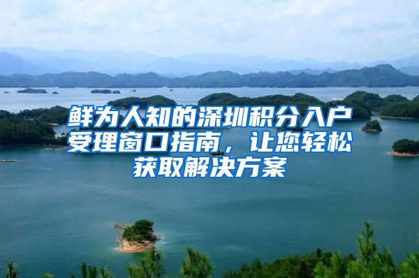 鲜为人知的深圳积分入户受理窗口指南，让您轻松获取解决方案