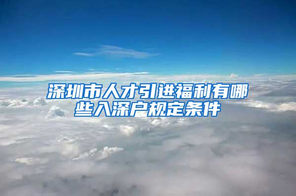 深圳市人才引进福利有哪些入深户规定条件