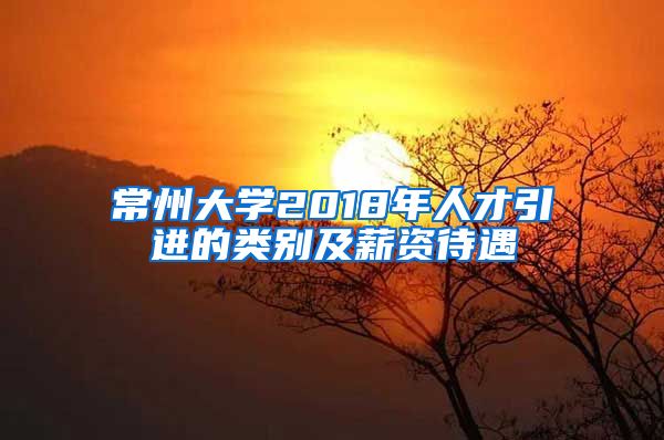 常州大学2018年人才引进的类别及薪资待遇