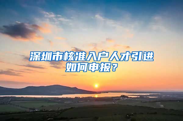 深圳市核准入户人才引进如何申报？