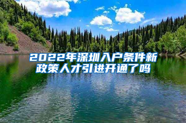 2022年深圳入户条件新政策人才引进开通了吗