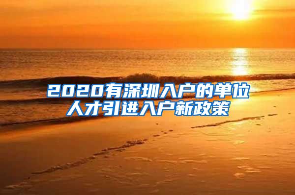 2020有深圳入户的单位人才引进入户新政策