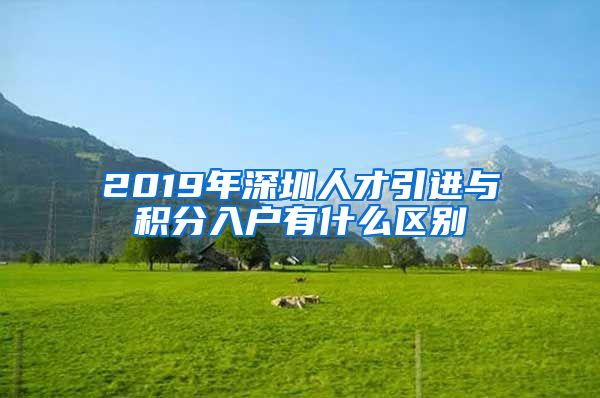 2019年深圳人才引进与积分入户有什么区别