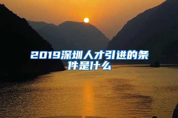 2019深圳人才引进的条件是什么