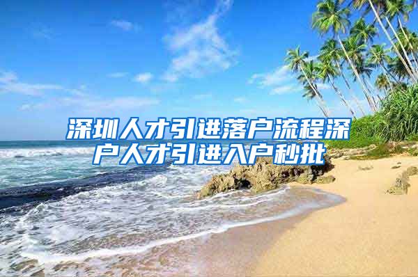 深圳人才引进落户流程深户人才引进入户秒批