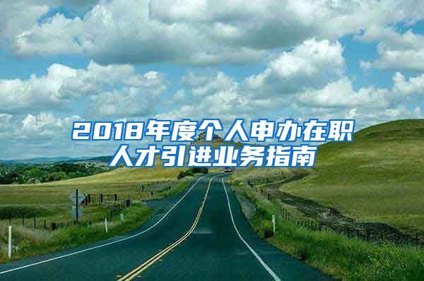 2018年度个人申办在职人才引进业务指南