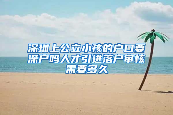 深圳上公立小孩的户口要深户吗人才引进落户审核需要多久