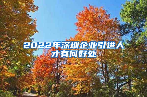 2022年深圳企业引进人才有何好处